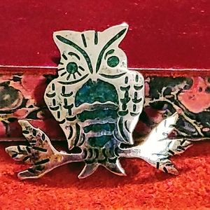 Taxco Owl Mexico Silver 925 TO-57 Pin Brooch 70's